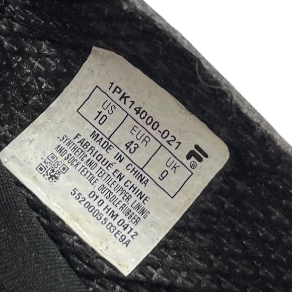 Fila Skele-Toes Black Gray Five Finger Athletic Walking Shoes - Picture 6 of 8